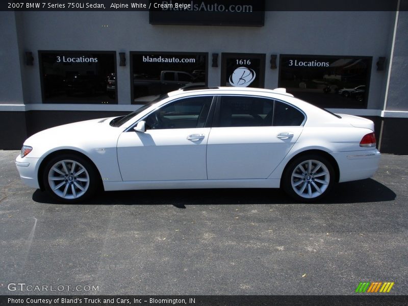 Alpine White / Cream Beige 2007 BMW 7 Series 750Li Sedan