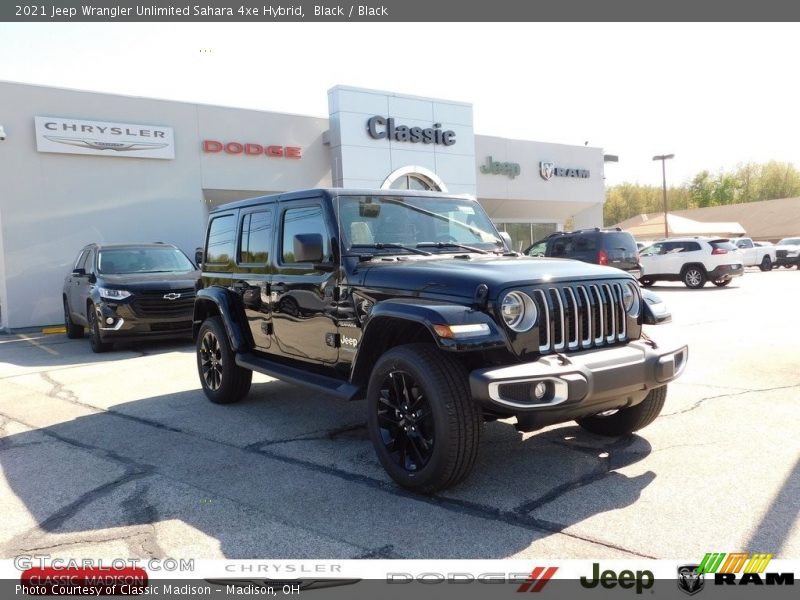 Black / Black 2021 Jeep Wrangler Unlimited Sahara 4xe Hybrid