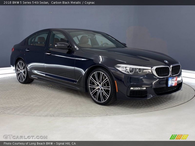 Carbon Black Metallic / Cognac 2018 BMW 5 Series 540i Sedan