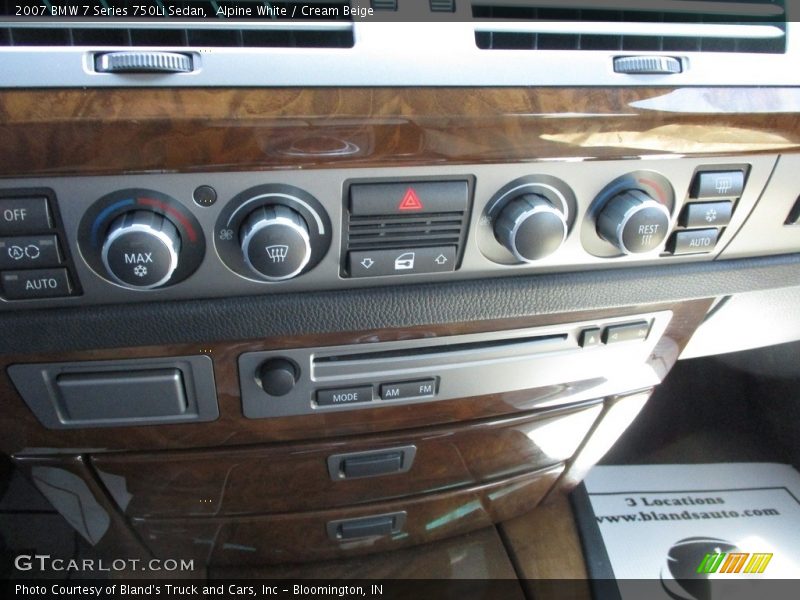 Alpine White / Cream Beige 2007 BMW 7 Series 750Li Sedan