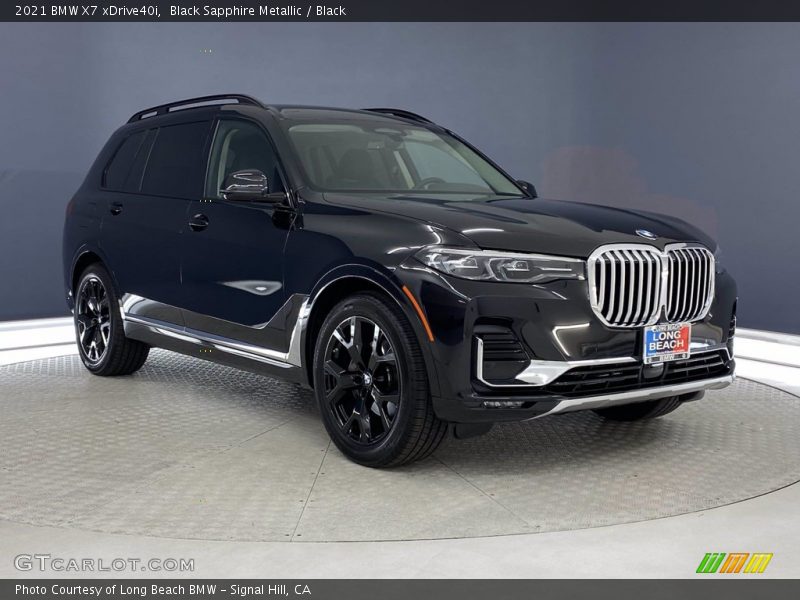 Black Sapphire Metallic / Black 2021 BMW X7 xDrive40i