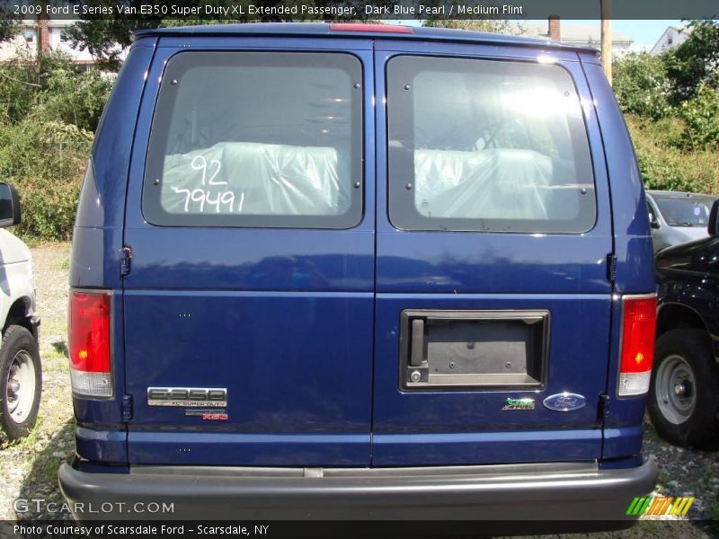 Dark Blue Pearl / Medium Flint 2009 Ford E Series Van E350 Super Duty XL Extended Passenger