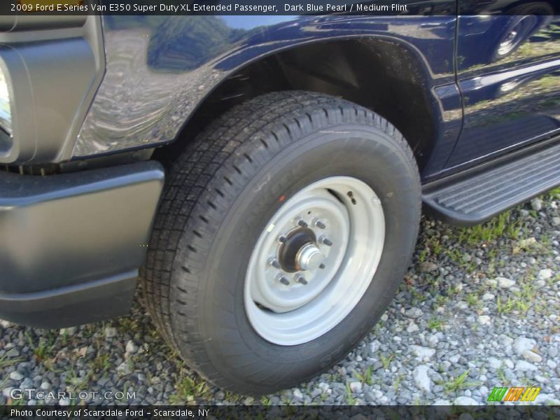 Dark Blue Pearl / Medium Flint 2009 Ford E Series Van E350 Super Duty XL Extended Passenger