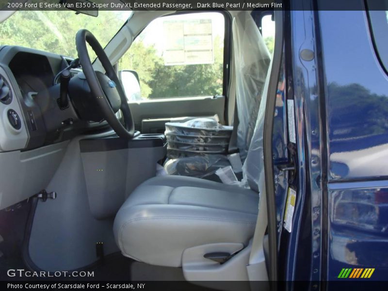 Dark Blue Pearl / Medium Flint 2009 Ford E Series Van E350 Super Duty XL Extended Passenger