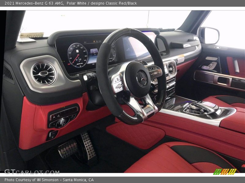 Polar White / designo Classic Red/Black 2021 Mercedes-Benz G 63 AMG