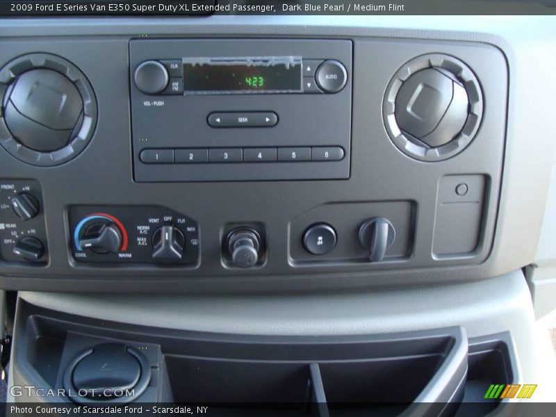 Dark Blue Pearl / Medium Flint 2009 Ford E Series Van E350 Super Duty XL Extended Passenger