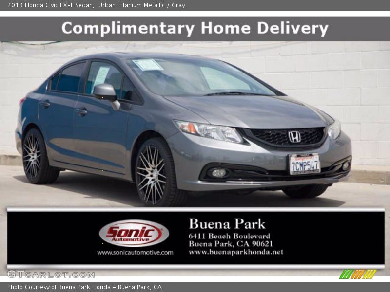 Urban Titanium Metallic / Gray 2013 Honda Civic EX-L Sedan