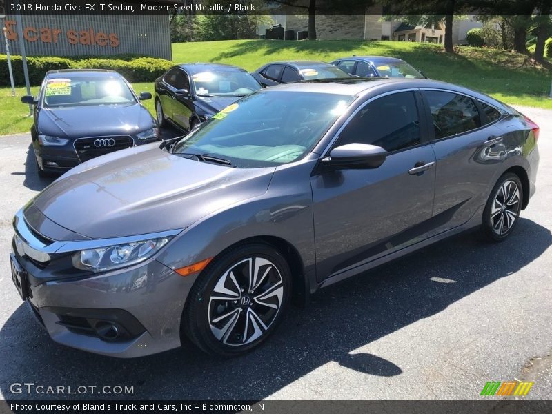 Modern Steel Metallic / Black 2018 Honda Civic EX-T Sedan