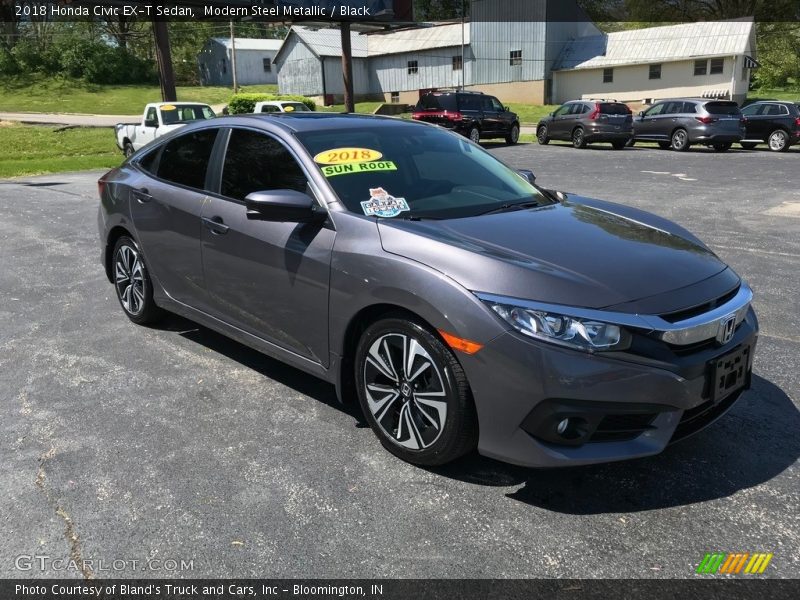 Modern Steel Metallic / Black 2018 Honda Civic EX-T Sedan
