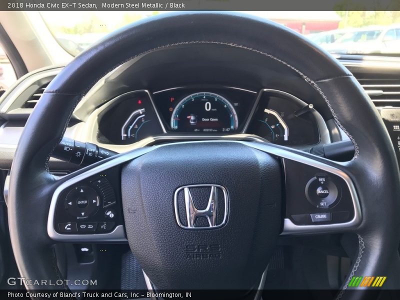 Modern Steel Metallic / Black 2018 Honda Civic EX-T Sedan