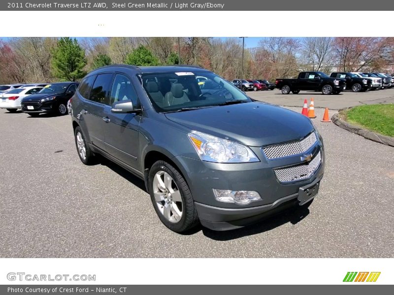 Steel Green Metallic / Light Gray/Ebony 2011 Chevrolet Traverse LTZ AWD