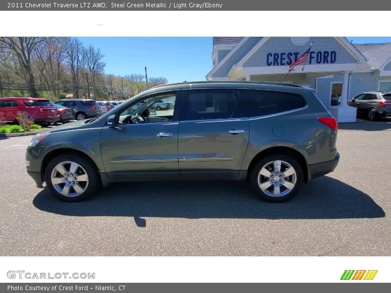 Steel Green Metallic / Light Gray/Ebony 2011 Chevrolet Traverse LTZ AWD