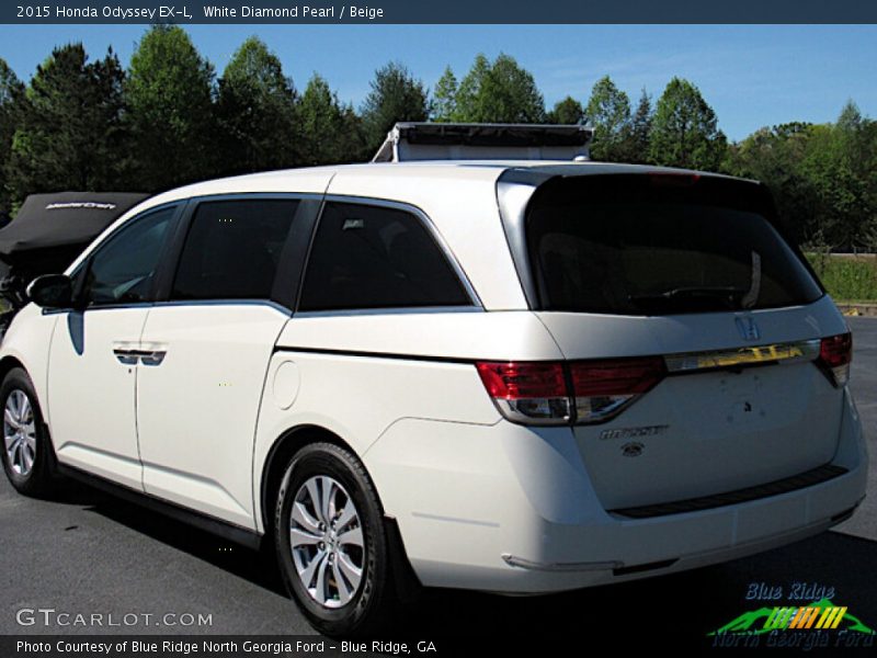 White Diamond Pearl / Beige 2015 Honda Odyssey EX-L