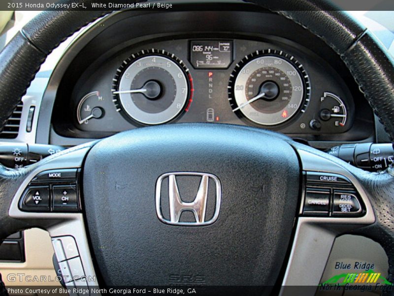 White Diamond Pearl / Beige 2015 Honda Odyssey EX-L