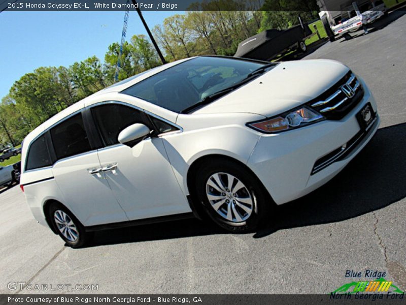 White Diamond Pearl / Beige 2015 Honda Odyssey EX-L