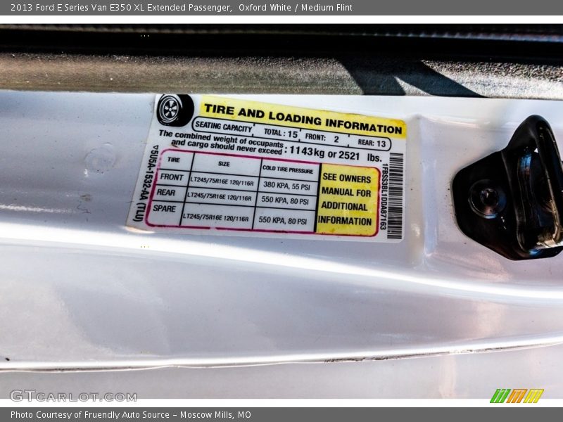 Oxford White / Medium Flint 2013 Ford E Series Van E350 XL Extended Passenger