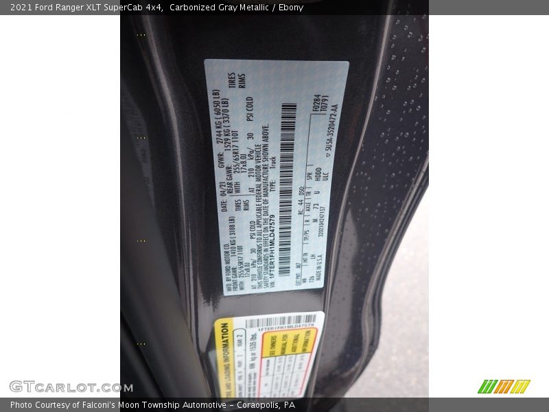 Carbonized Gray Metallic / Ebony 2021 Ford Ranger XLT SuperCab 4x4