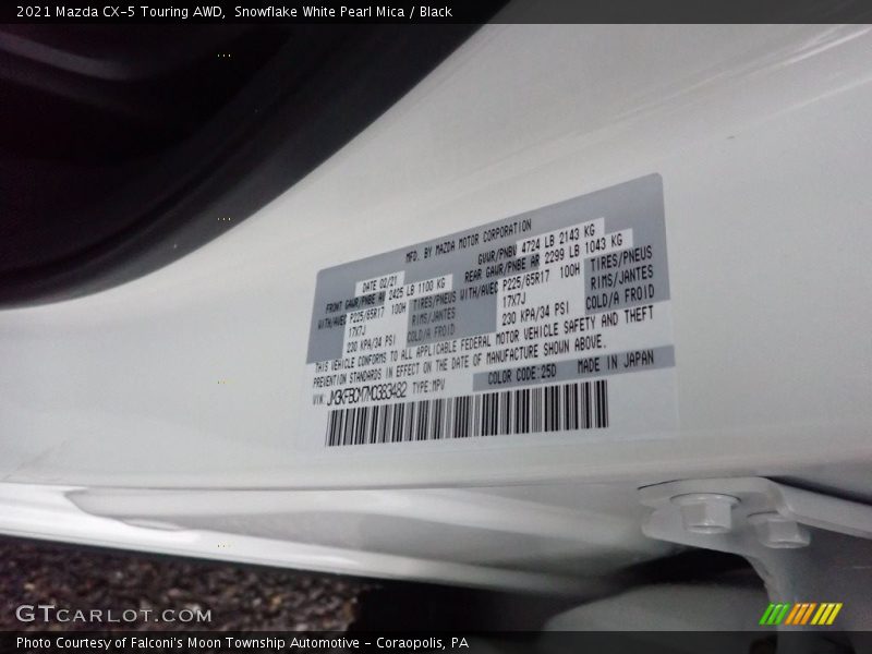Snowflake White Pearl Mica / Black 2021 Mazda CX-5 Touring AWD