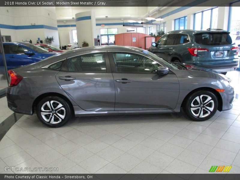 Modern Steel Metallic / Gray 2018 Honda Civic LX Sedan