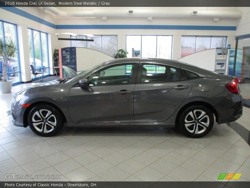 Modern Steel Metallic / Gray 2018 Honda Civic LX Sedan