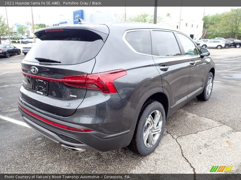 Portofino Gray / Black 2021 Hyundai Santa Fe SE AWD