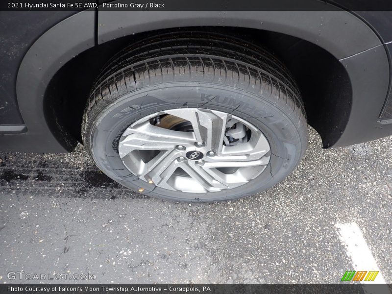 Portofino Gray / Black 2021 Hyundai Santa Fe SE AWD
