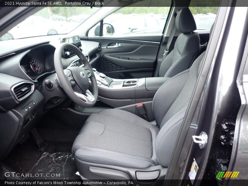 Portofino Gray / Black 2021 Hyundai Santa Fe SE AWD