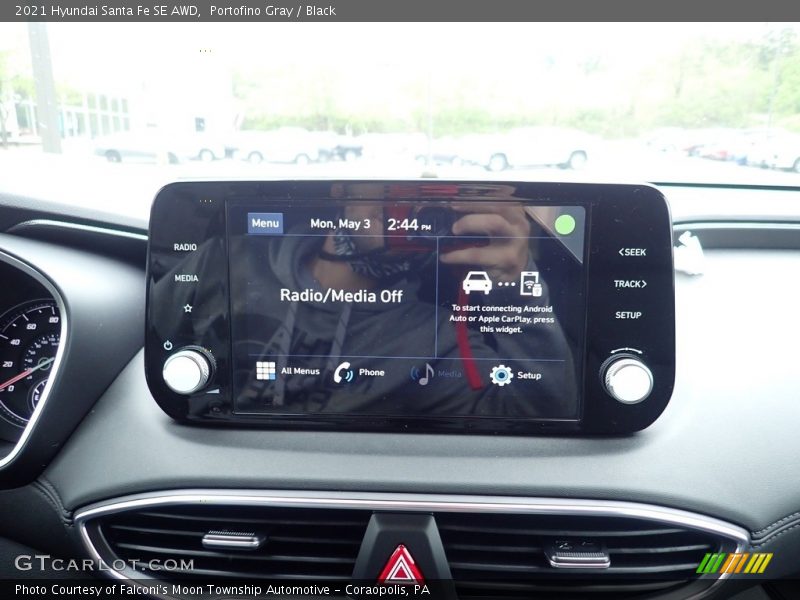 Portofino Gray / Black 2021 Hyundai Santa Fe SE AWD
