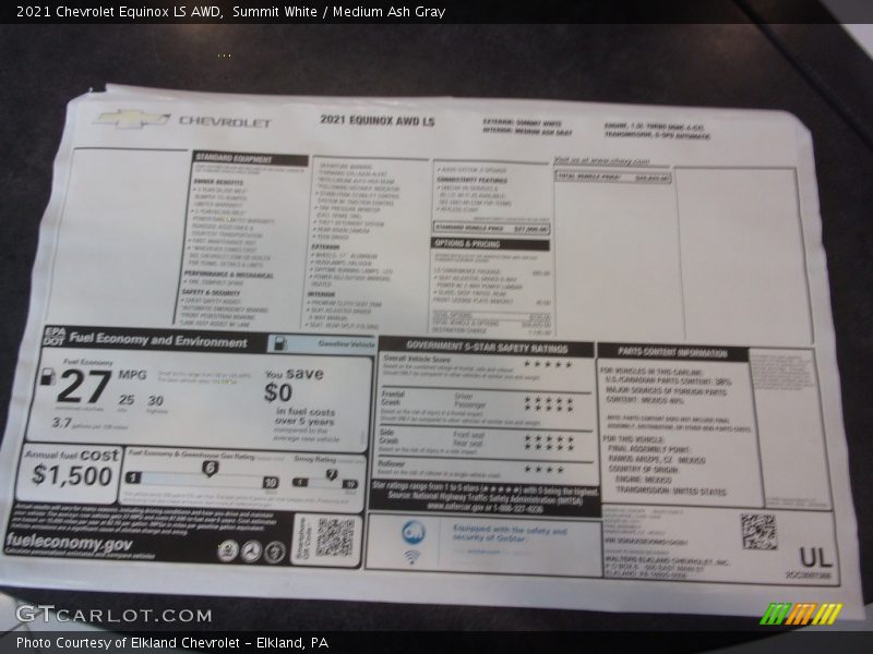 Summit White / Medium Ash Gray 2021 Chevrolet Equinox LS AWD