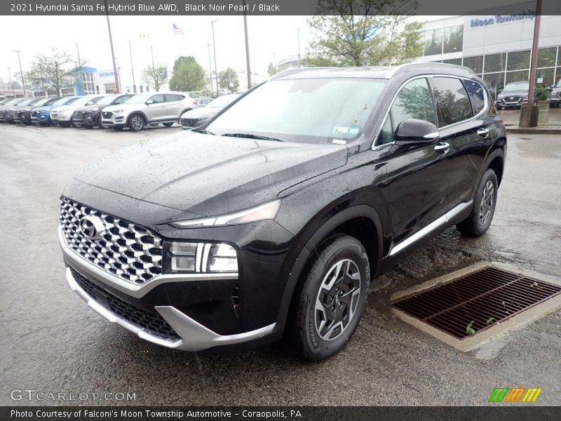 Black Noir Pearl / Black 2021 Hyundai Santa Fe Hybrid Blue AWD