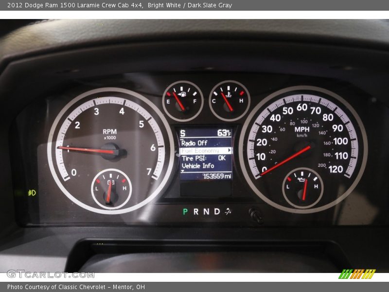 Bright White / Dark Slate Gray 2012 Dodge Ram 1500 Laramie Crew Cab 4x4