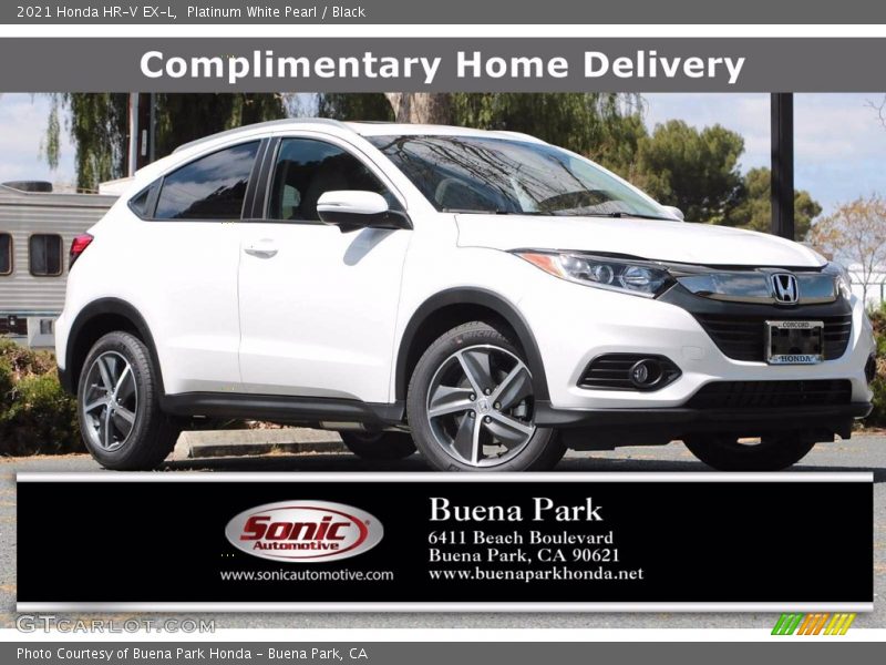 Platinum White Pearl / Black 2021 Honda HR-V EX-L