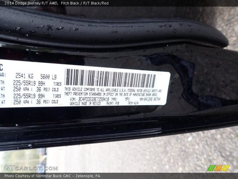 Pitch Black / R/T Black/Red 2014 Dodge Journey R/T AWD