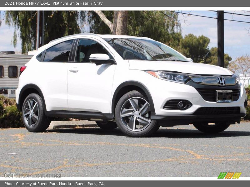 Platinum White Pearl / Gray 2021 Honda HR-V EX-L