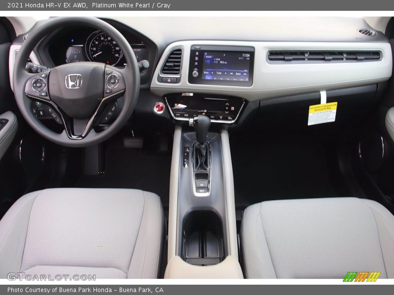 Platinum White Pearl / Gray 2021 Honda HR-V EX AWD