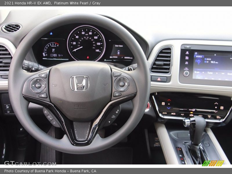 Platinum White Pearl / Gray 2021 Honda HR-V EX AWD