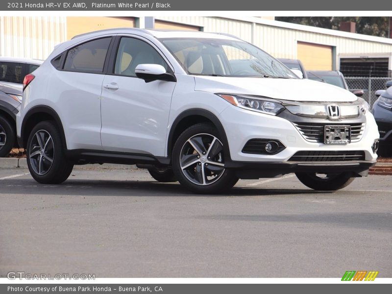 Platinum White Pearl / Black 2021 Honda HR-V EX AWD