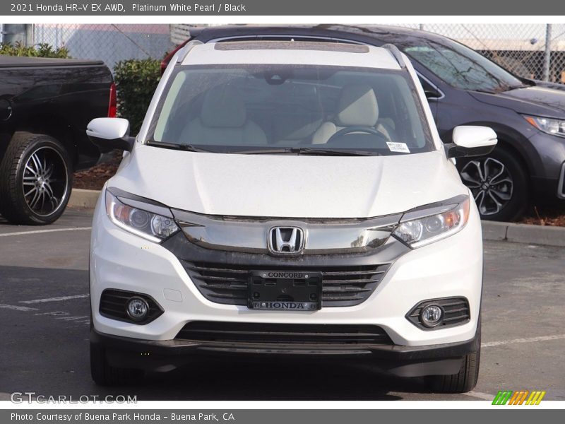 Platinum White Pearl / Black 2021 Honda HR-V EX AWD