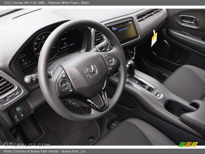 Platinum White Pearl / Black 2021 Honda HR-V EX AWD