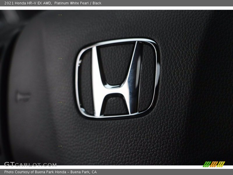 Platinum White Pearl / Black 2021 Honda HR-V EX AWD