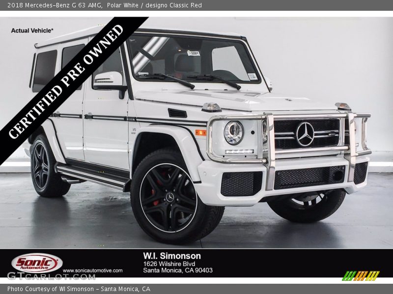 Polar White / designo Classic Red 2018 Mercedes-Benz G 63 AMG