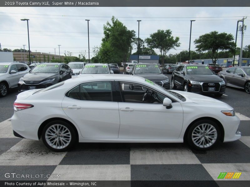 Super White / Macadamia 2019 Toyota Camry XLE