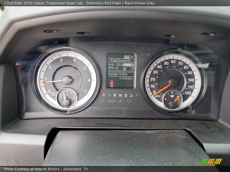 Delmonico Red Pearl / Black/Diesel Gray 2019 Ram 1500 Classic Tradesman Quad Cab