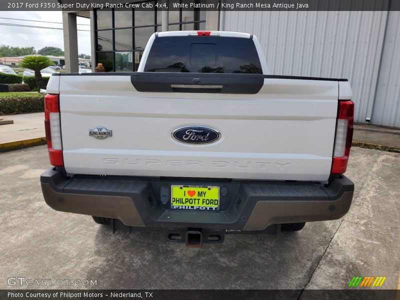 White Platinum / King Ranch Mesa Antique Java 2017 Ford F350 Super Duty King Ranch Crew Cab 4x4