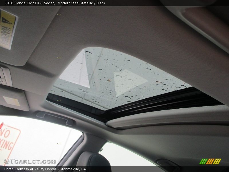 Modern Steel Metallic / Black 2018 Honda Civic EX-L Sedan