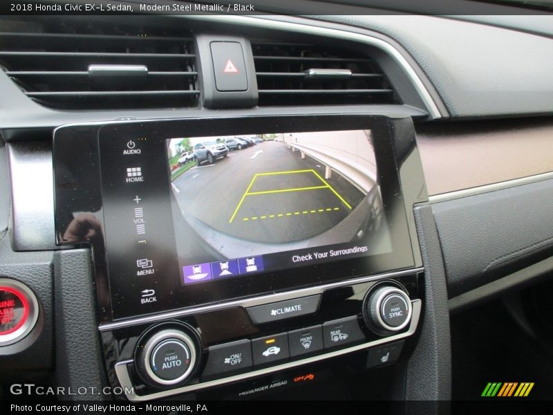 Modern Steel Metallic / Black 2018 Honda Civic EX-L Sedan