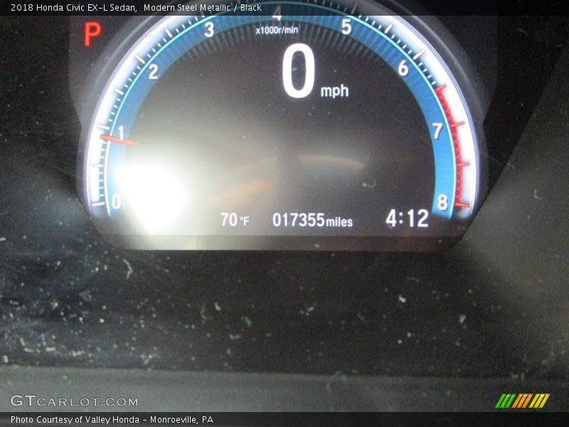 Modern Steel Metallic / Black 2018 Honda Civic EX-L Sedan