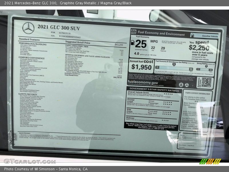 Graphite Gray Metallic / Magma Gray/Black 2021 Mercedes-Benz GLC 300