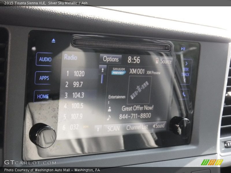 Silver Sky Metallic / Ash 2015 Toyota Sienna XLE