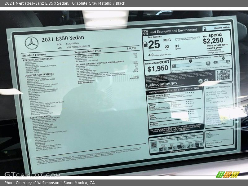 Graphite Gray Metallic / Black 2021 Mercedes-Benz E 350 Sedan